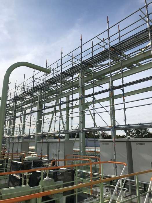 火力発電所の塗装用足場